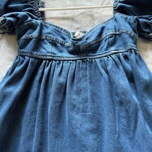 Olivaceous Denim Blue Casual Dress